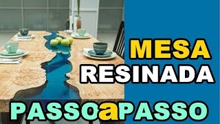 MESA de RESINA - COMO fazer MESA com ADESIVO de TIME e RESINA EPÓXI - PASSO A PASSO COMPLETO