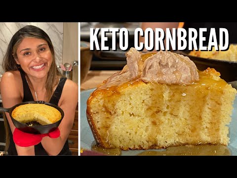 BEST KETO CORNBREAD RECIPE EVER! How to Make Keto Cornbread with "Honey Butter"
