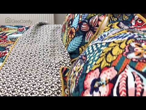 Video of Tropical Jungle Cotton Quilt Set