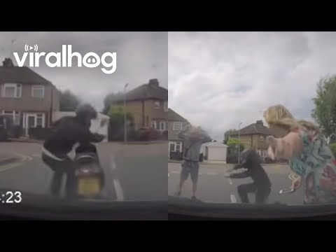 Insurance Scammer Tries To Fake Getting Hit, Only To Find Out His Target Has A Dash Cam