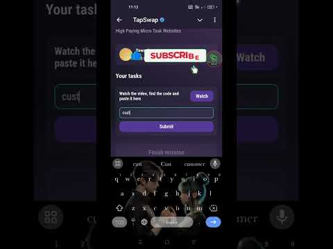 Tap Swap, High Paying Micro Task Websites || Video Secret Code 13 August 2024|| #tapswap