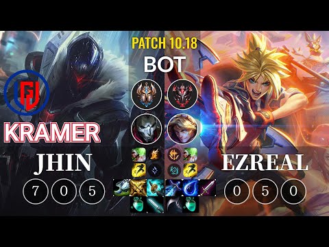 LGD Kramer Jhin vs Ezreal Bot - KR Patch 10.18
