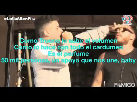 Minutazo de presentación de trueno vs dani lollapaloza, con letra