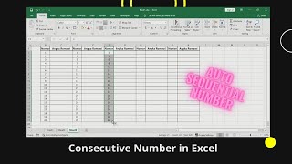 Create Consecutive Numbers in Excel