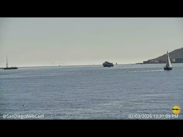 Live webcam view of San Diego Bay channel entrance view