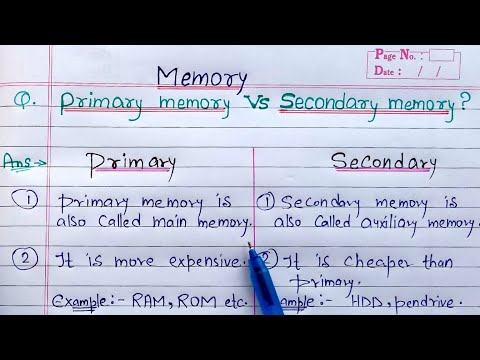 Difference Between Primary Memory and Secondary Memory | primary memory Vs secondary memory