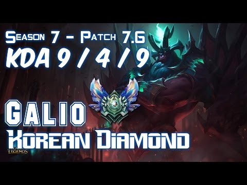 GALIO KOREAN DIAMOND vs JAYCE Mid - Patch 7.6 KR Flex Rank
