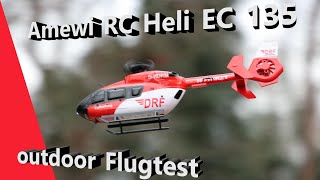 Amewi RC Helikopter DRF EC 135 mit Höhenhaltesensor und 3 Empfindlichkeitsstufen - Outdoorflug