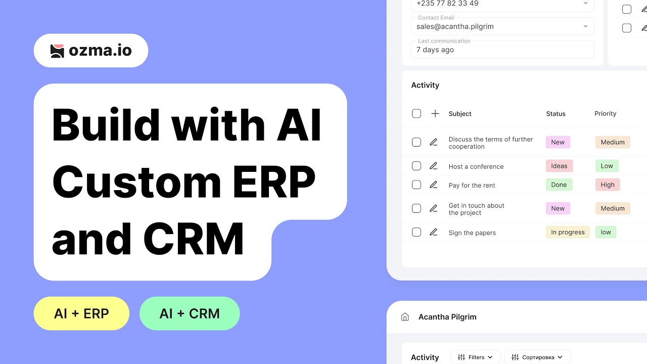 Build with AI Custom ERP and CRM - No Code Required