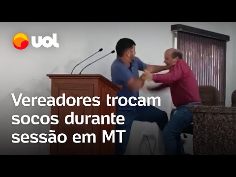 Vereadores batem boca e trocam socos durante sessão no plenário em Mato Grosso; veja vídeo