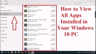 How to View All Apps Installed in Your Windows 10 PC