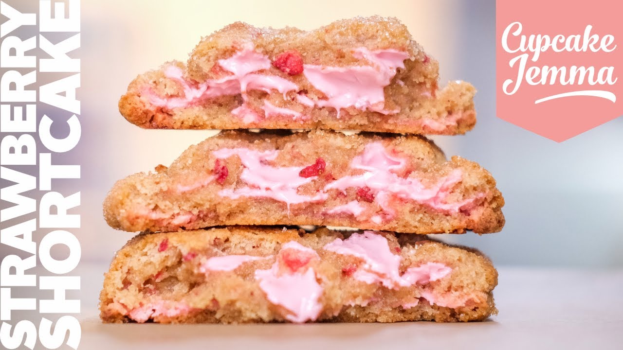 Strawberry Shortcake New York Cookie Recipe | Cupcake Jemma Channel