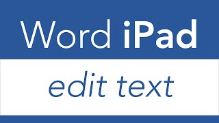 How to change text in the middle of a word? | Word for iPad