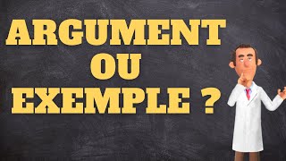 ARGUMENT / EXEMPLE en dissertation