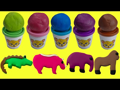 Create and Learn Wild Animal with Play Doh - Preschool Toddler Learning Video