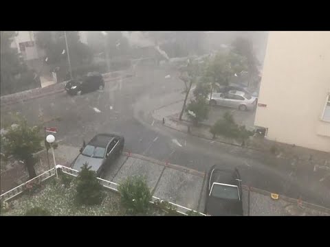 Summer rainstorms see Istanbul pounded by hailstones the size of golf balls