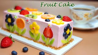 Beautiful cake / 과일 생크림 케이크 만들기 / Fruits Cake Recipe / Vanilla Sponge Cake / 컵 계량