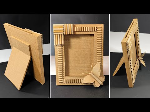 Cardboard Photo Frame Making ♻️ | Photo Frame Making at Home | How to Make a Photo Frame