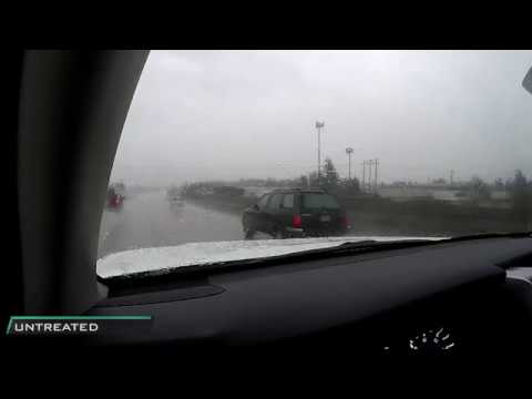 PIAA Silicone Wiper Treatment vs. Non-Treated Windshield