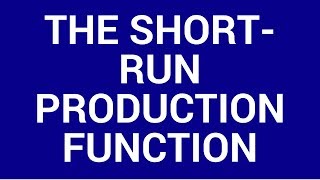 The short run production function