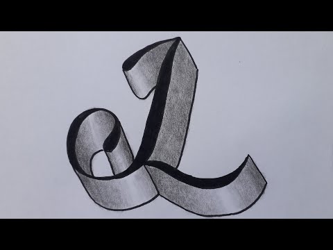 3d Drawing Letter L On Paper For Beginners / How To Write Easy Art With Marker And Pencil