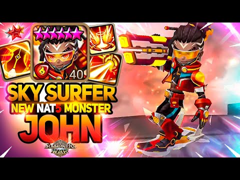 NEW Fire Sky Surfer JOHN in Summoners War