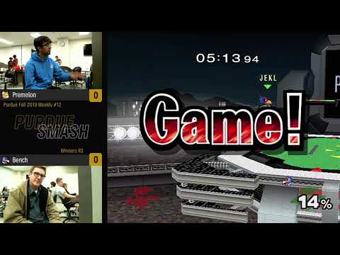 Purdue Fall 2019 Weekly #12 - Winners R3 - (Fox) Premelon vs Bench (Falco/Marth)