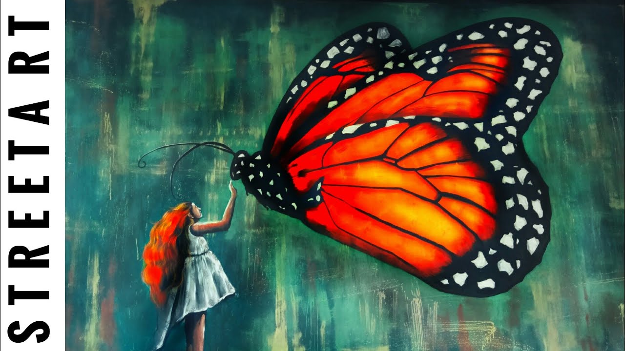 street art huge 3d butterfly by badush lifestyle