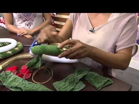 Mulher.com 03/12/2014 - Guirlanda Natl meia de seda por Magda Harunari Parte 1