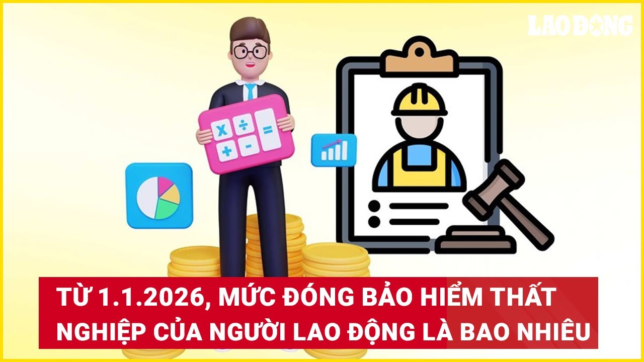 Từ 1.1.2026, mức đóng bảo hiểm thất nghiệp của người lao động là bao nhiêu?
