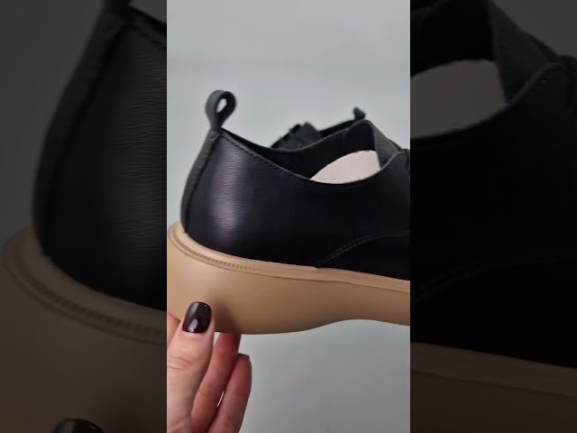 Чоботи жіночі шкіряні байка хутро 592641 Чорний Туфлі жіночі шкіряні 589705 Чорні