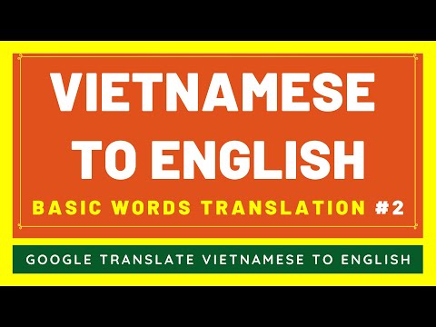 Vietnamese to English Basic Words Translation #2 | Vietnamese to English Translator From Google