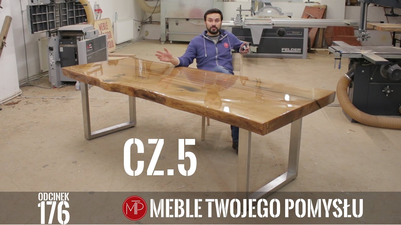 Watch Cz 5 Monolit dębowy na blat stołu - lakierowanie ostatniej warstwy, montaż nóg i polerka / epoxy now Cz 5 Monolit dębowy na blat stołu - lakierowanie ostatniej warstwy, montaż nóg i polerka / epoxy