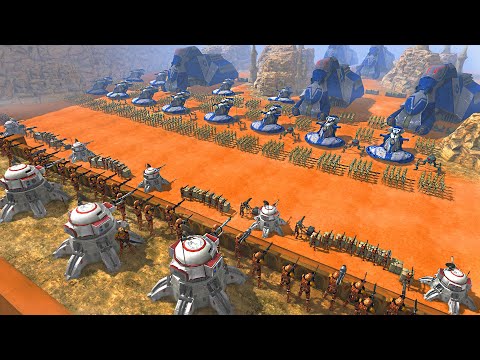 Full-Scale Invasion of LARGEST Clone Wars WALL DEFENSE! - Men of War: Star Wars Mod