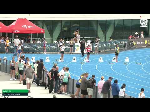 Girls U12 100m Heat 1: 2022-23 State Combined Events Championships - Sunday
