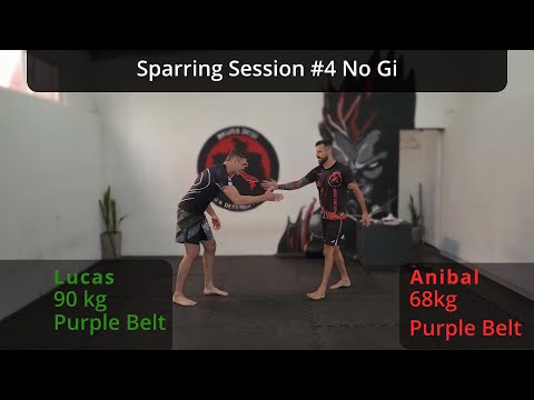 90 kg Purple Belt vs 68 kg Purple Belt | Brazilian Jiu-Jitsu Sparring  Session #4 No Gi #bjj #nogi