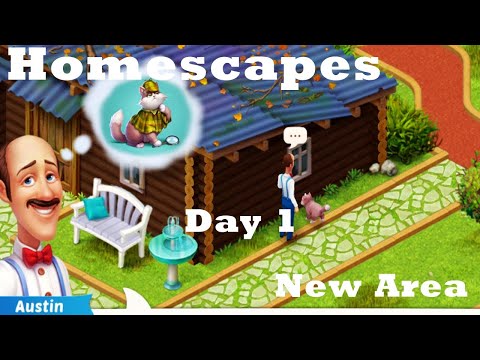 Homescapes Movie Day 1 HD New Area after level 6977 restoration Walkthrough | Gym Setup | Lay a path