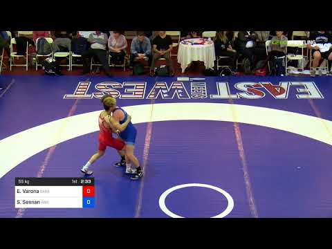 2018 Bill Farrell Memorial International/Greco Roman 55 RR Rnd 1 - Elijah Varona (Gara) Vs. Sean S