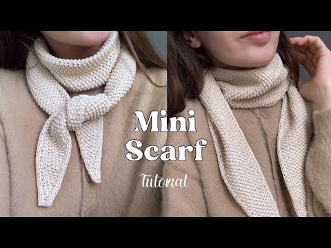 Knitting Mini scarf tutorial 🤍❄️ How to knit a small scarf (Inspired by the Sophie scarf)✨