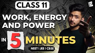Work Energy and Power Class 11 In 5 Minutes | Quick Revision | NEET, JEE & CBSE |