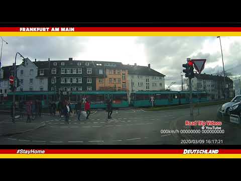 driving in Frankfurt am Main / Germany / march 2020 / road trip