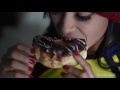 Sensual And Erotic Girls Colombian Girl Watching Soccer And Eating Dunkin Donuts