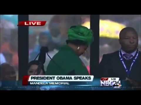 Obama at Mandela memorial