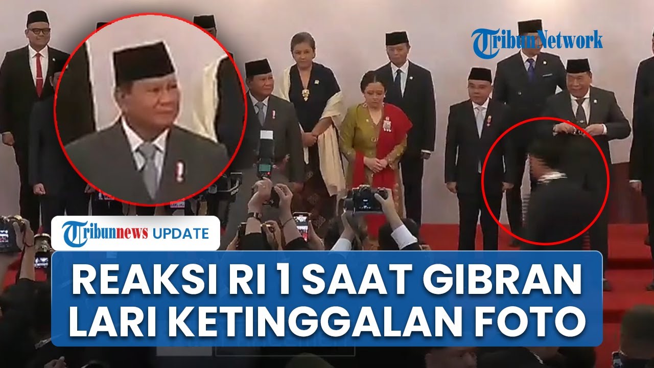 Momen Gibran sampai Lari saat Ketinggalan Foto Bersama Prabowo hingga Puan di Sidang Tahunan MPR/DPR