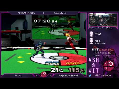 VH | Vro (Marth) vs TW | Captain Faceroll (Sheik) - ASH@WIT #28 Melee Winner's Semis