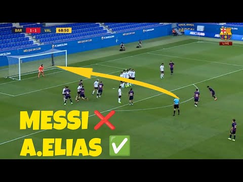 Akhomach's goal from a free-kick Messi's way♥️💙