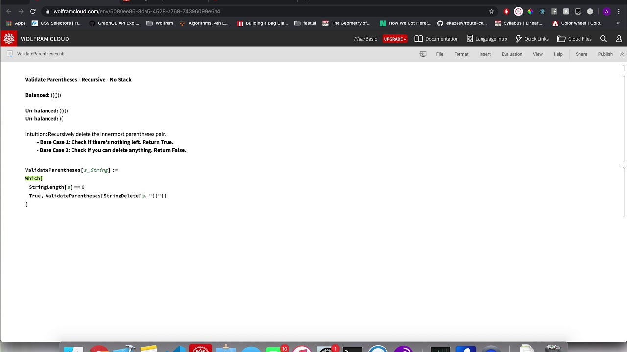 Validate Parentheses - Recursive - No Stack