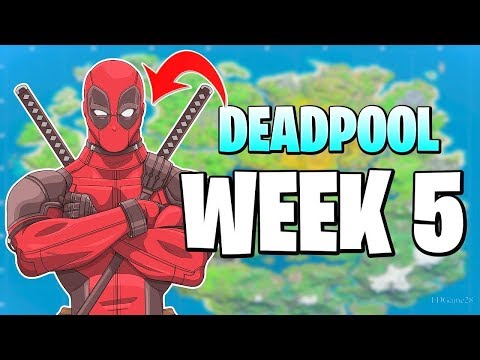 Fortnite DEADPOOL WEEK 5 CHALLENGES STUFFED UNICORN & BRIDGES!