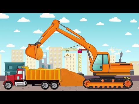 Koparki i Ciężarówki Pojazdy na Budowie | Construction vehicles Animated series