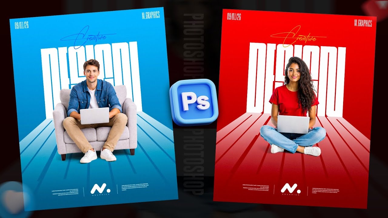 Modern Typography Poster Design in Adobe Photoshop | Creative & Modern | Amazing Typography Design